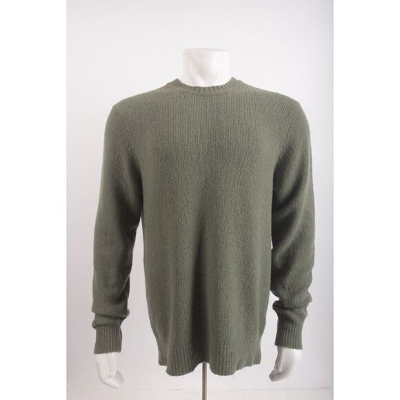 Massimo Dutti Mens Sweater Wool Size L Pullover Green Crew Neck 0982/416 NWT - Picture 1 of 6